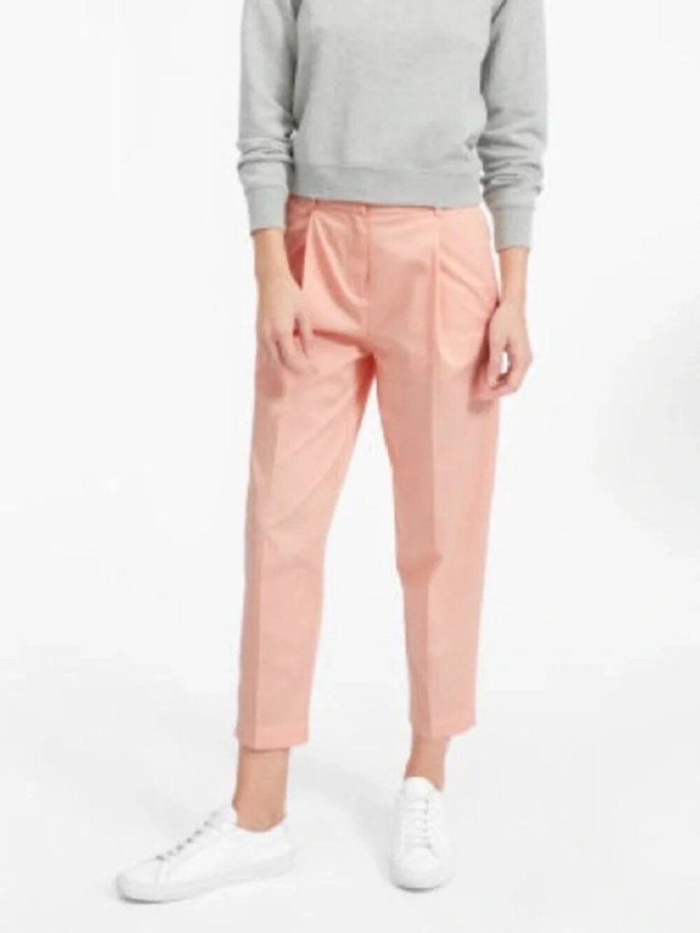 Everlane The Slouchy Chino Pant barrel leg pink pleated trousers pants